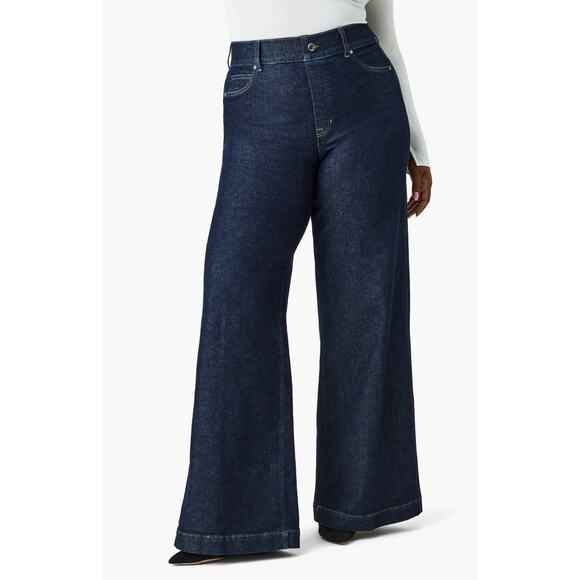 NWT SPANX Raw Indigo Wide Leg Pull-On Jeans - Picture 11 of 11